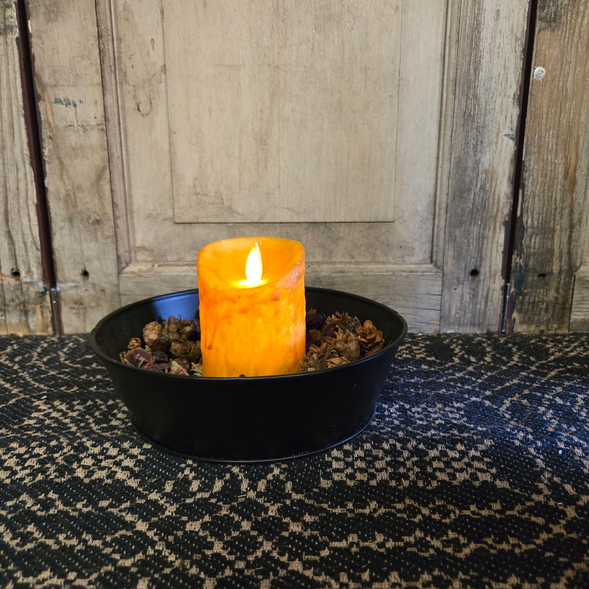 2" x 3" Moving Flame Pillar Mustard