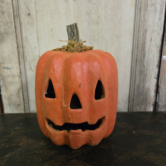 Large Oval Carved Pumpkin Orange