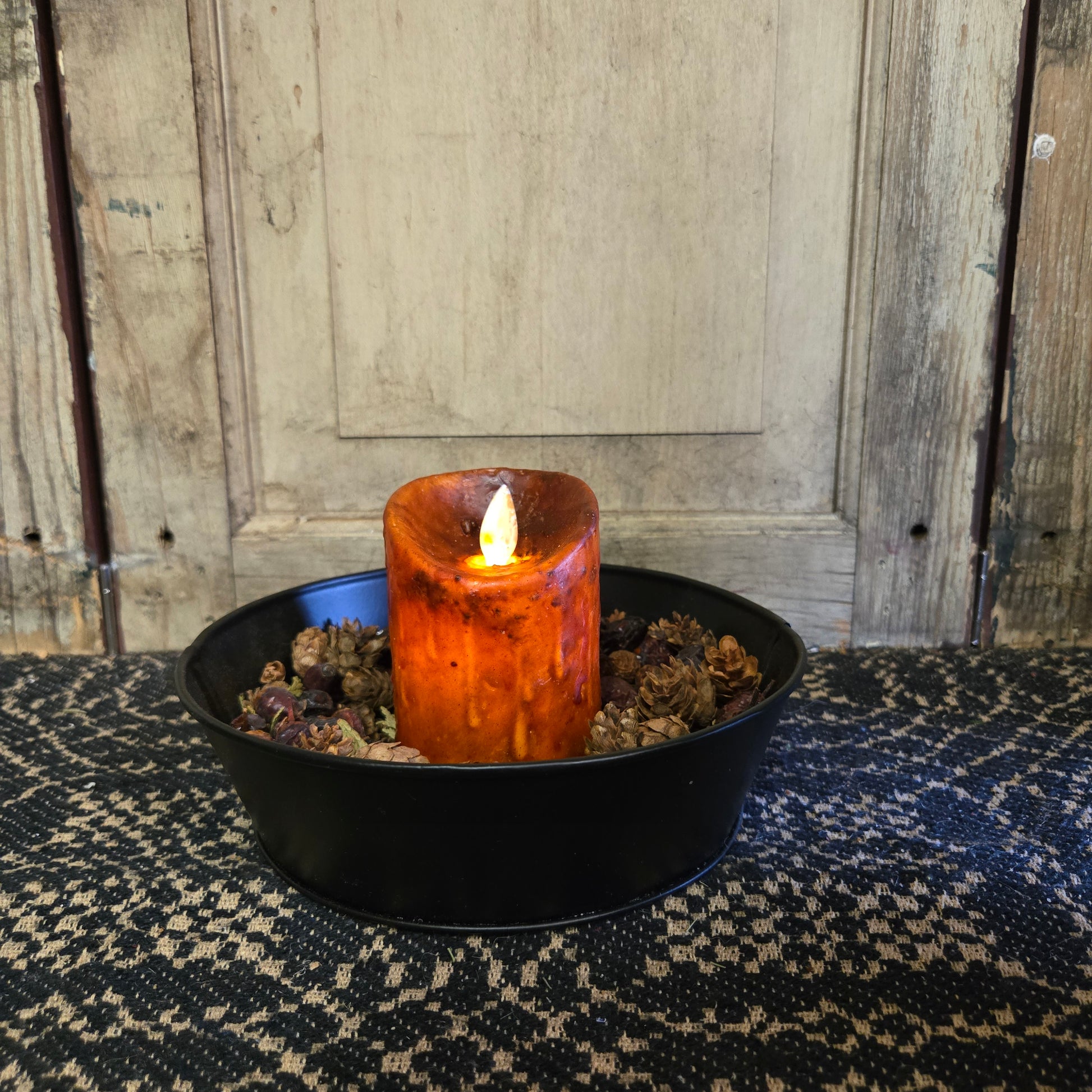 2" x 3" Moving Flame Pillar Burnt Orange