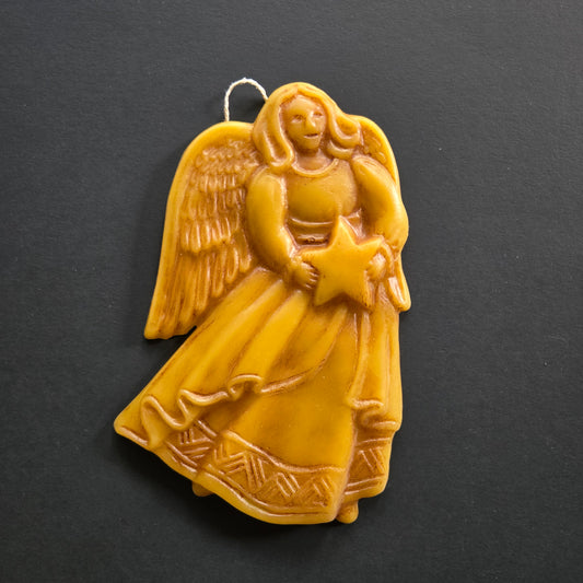 Angel with Star Beeswax Ornament