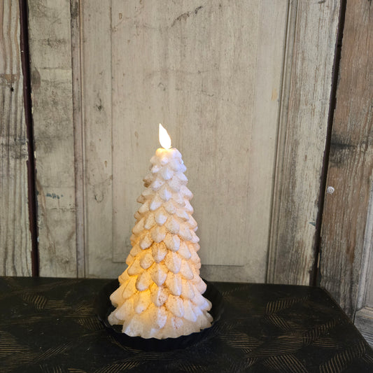 Glow Flame Tree LED Large Candle Burnt Ivory