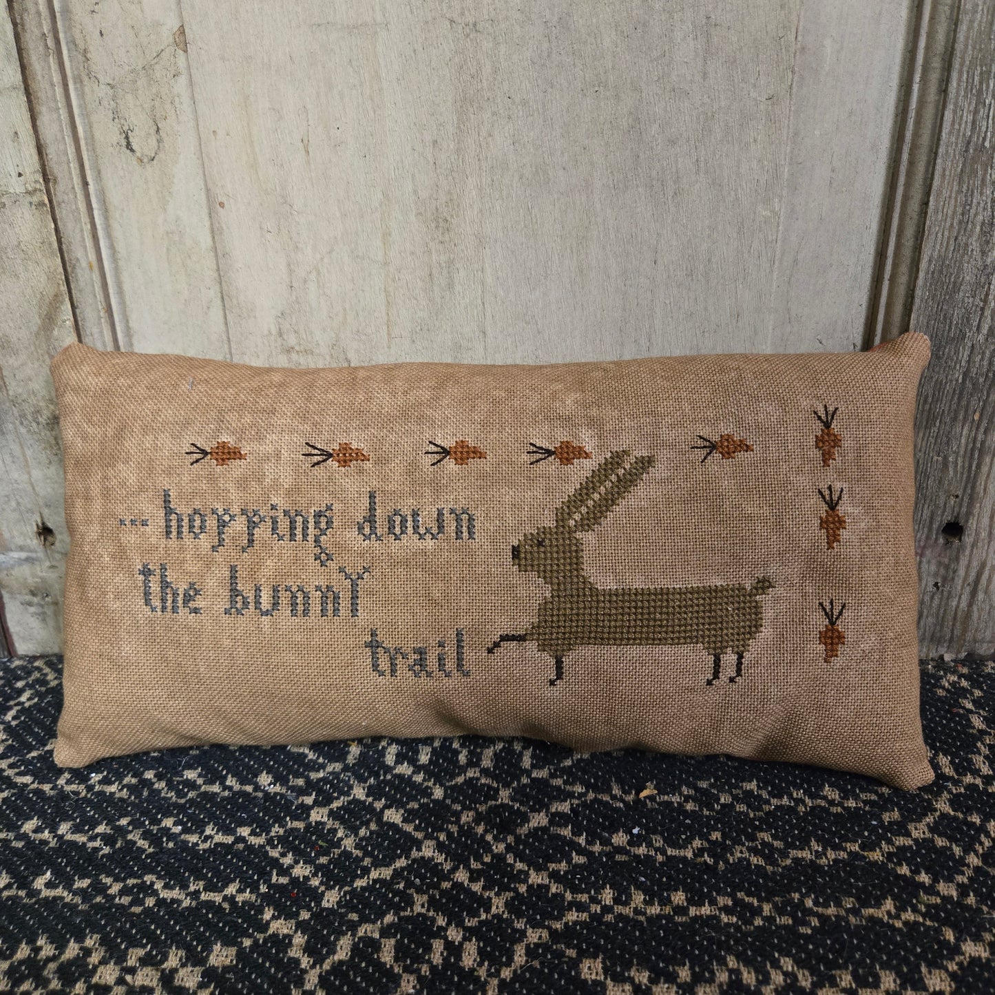 Collection of Primitive Spring Cross Stitch Pillows