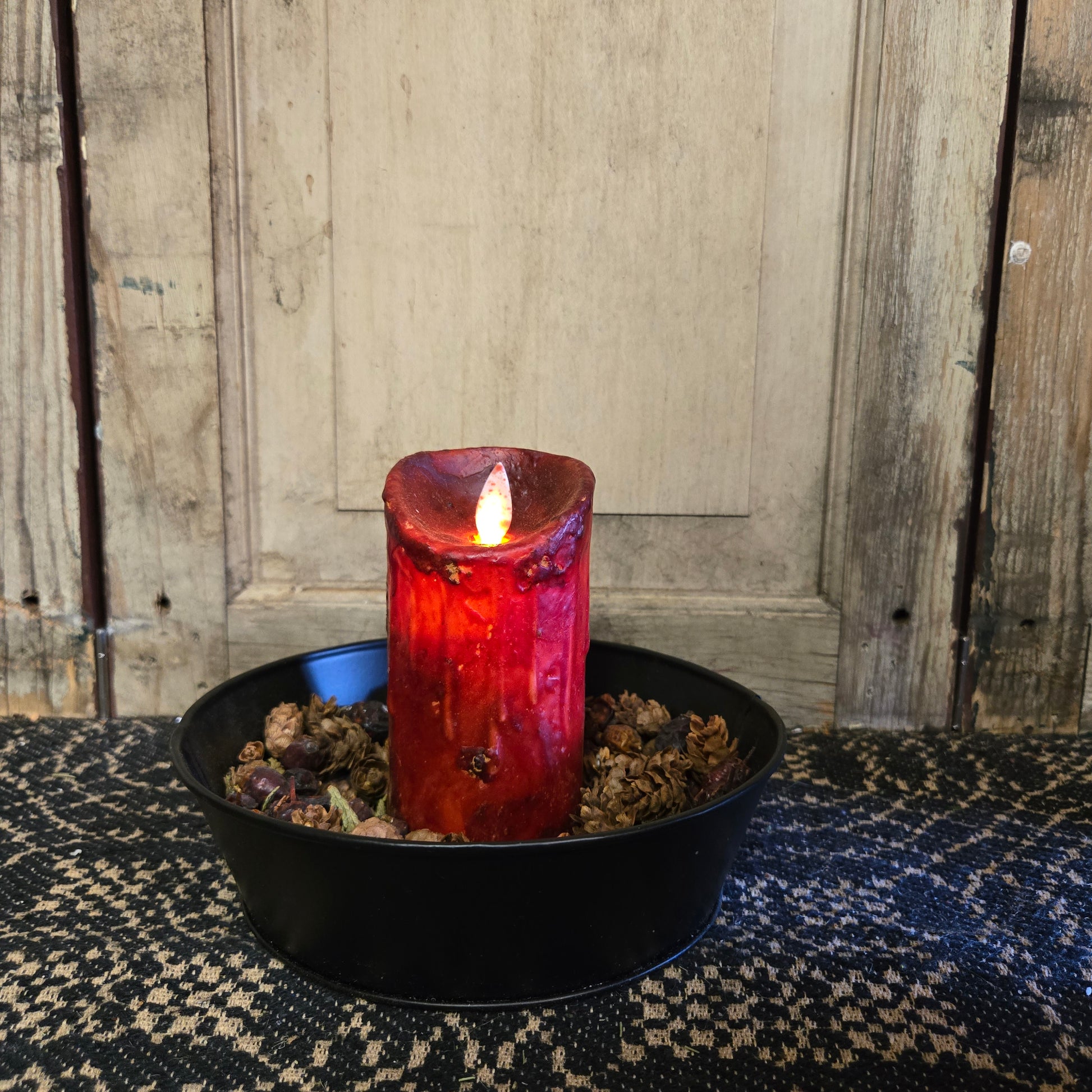 2" x 4" Moving Flame Pillar Burgundy