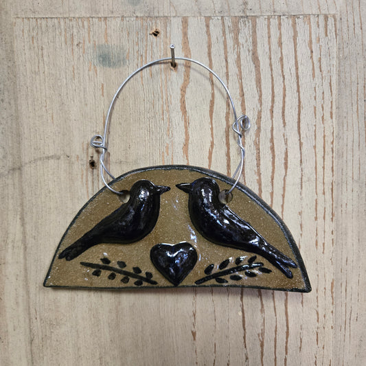 Clay Crow Wall Ornament