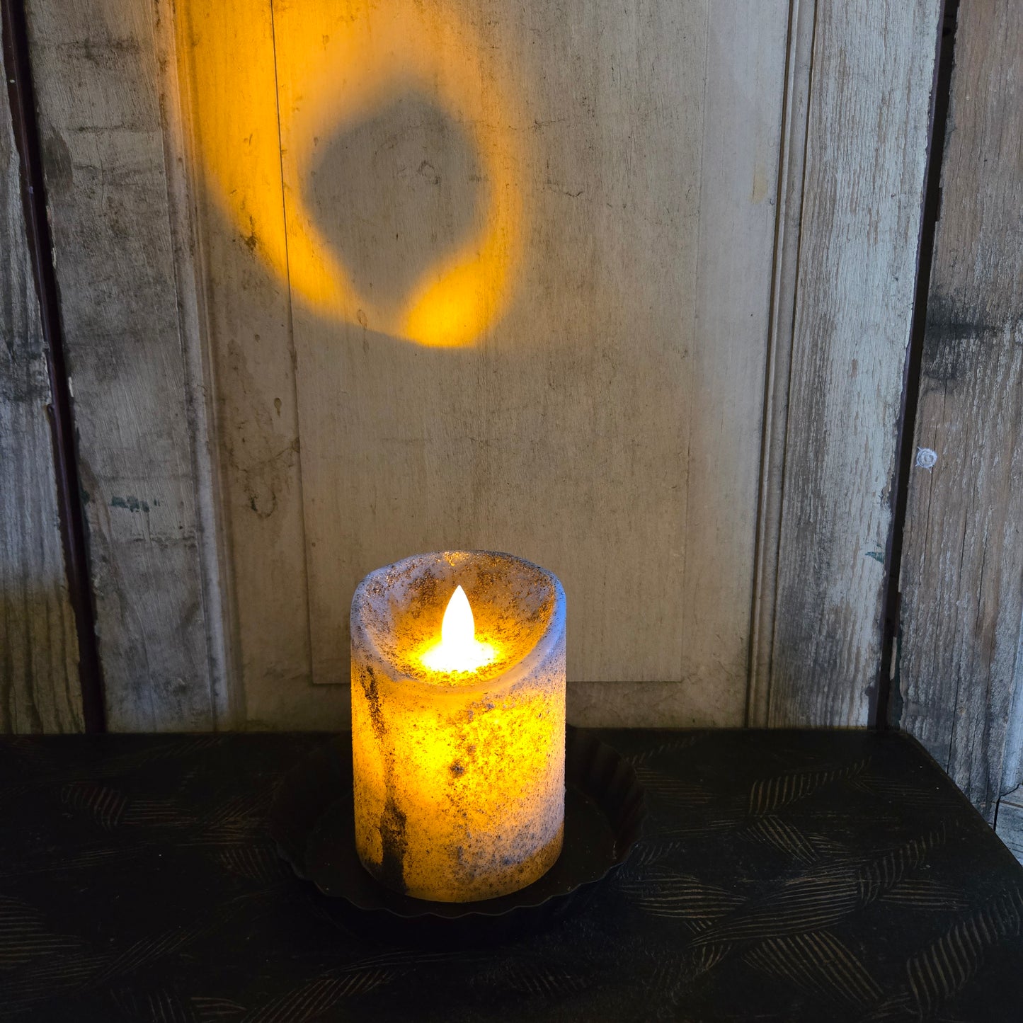 Moving Flame Pillar Candle-Robins Egg Blue 3×4