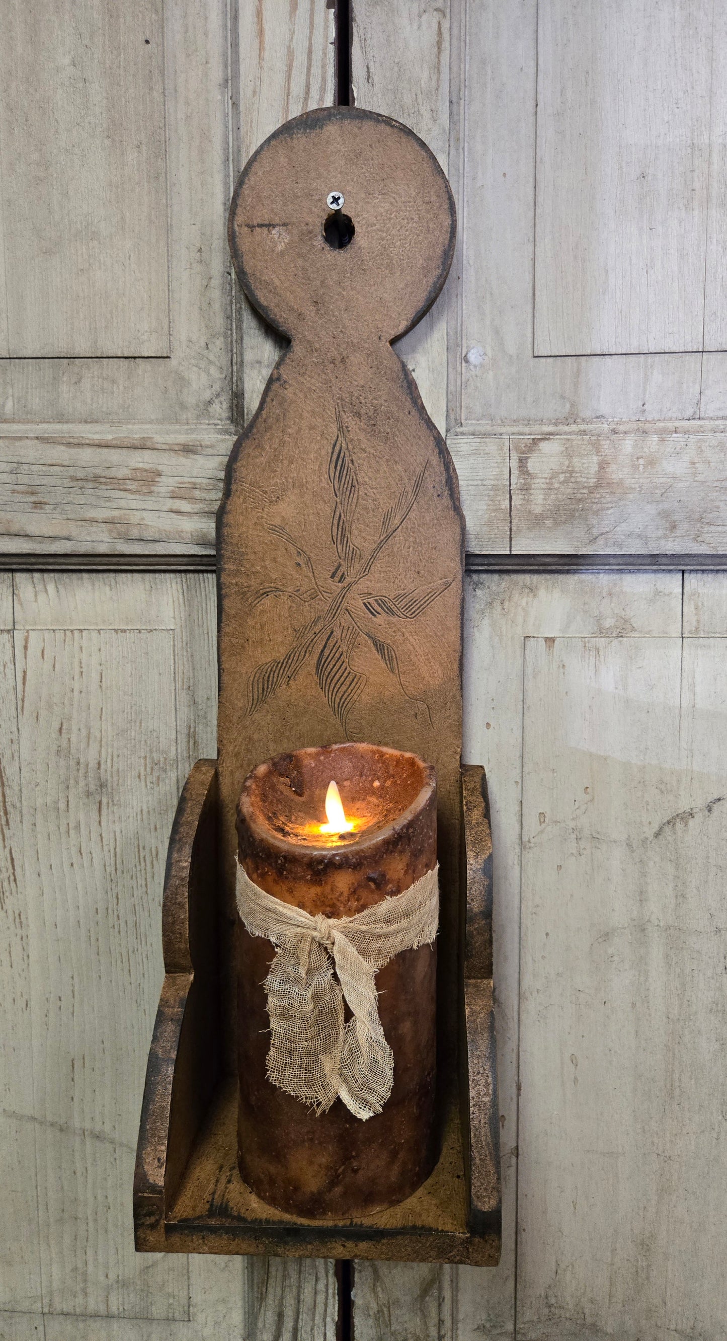 Collection of Combed Wooden Sconces