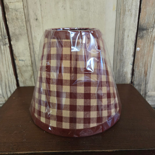 8" Burgundy Large Check Lampshade