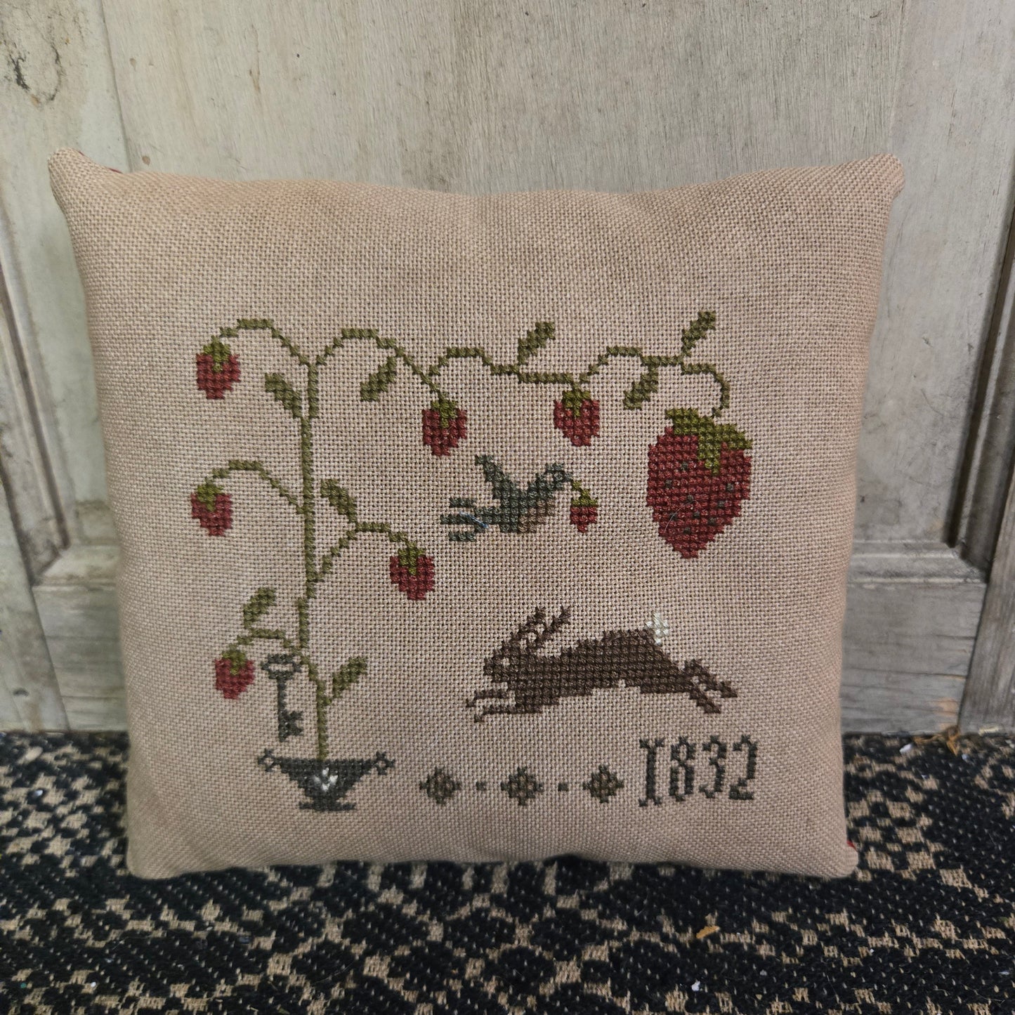 Collection of Primitive Spring Cross Stitch Pillows