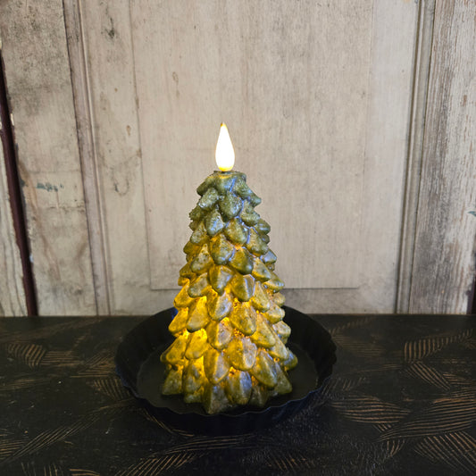Glow Flame Tree LED Candle Green