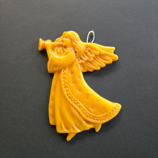 Angel with Trumpet Beeswax Ornament