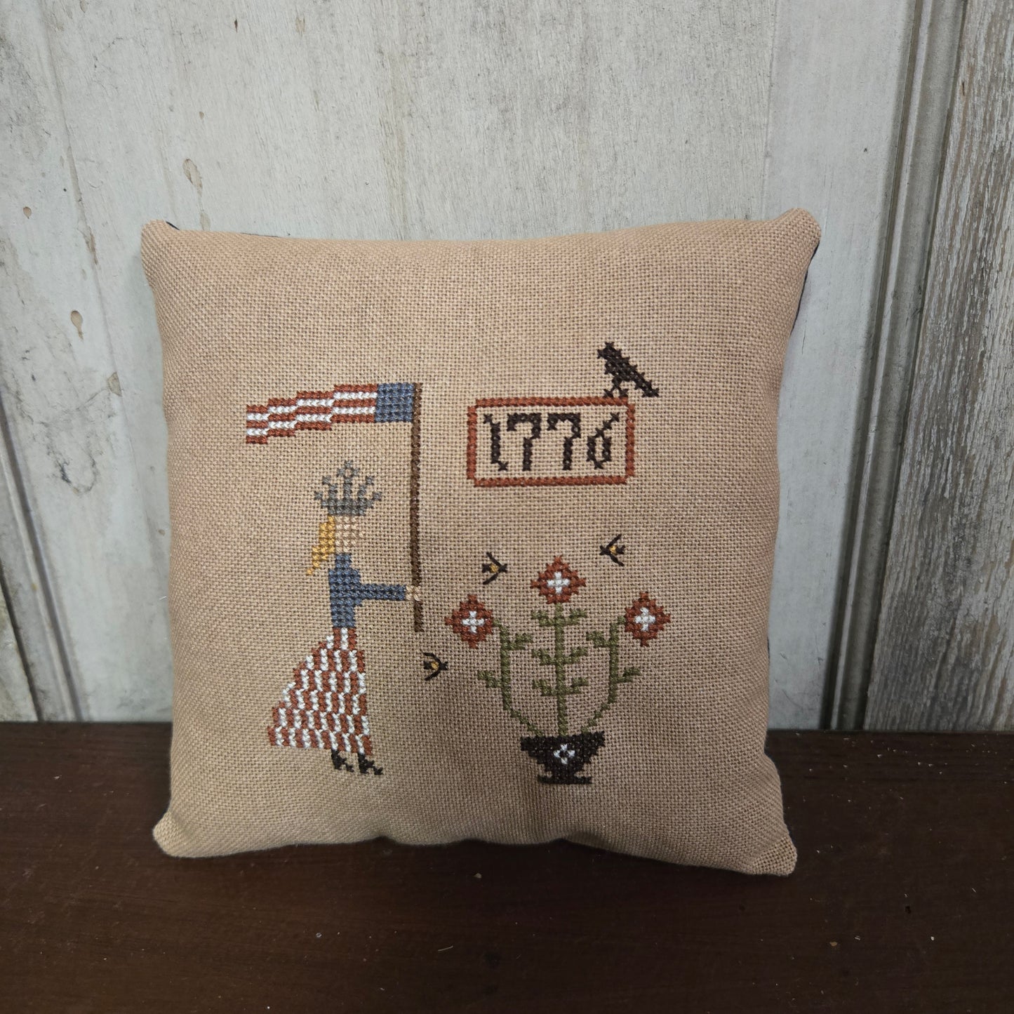 Collection of Primitive Summer and Americana Cross Stitch Pillows