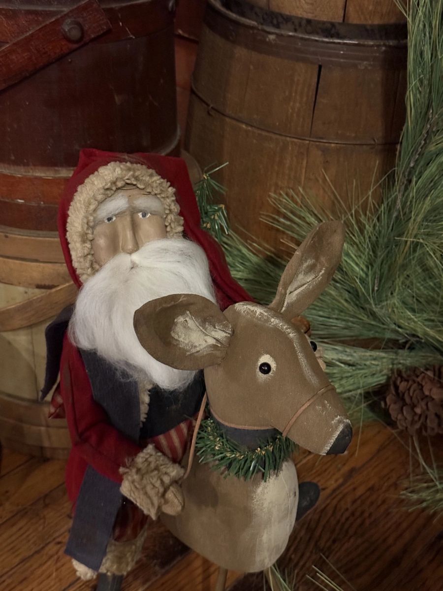 Primitive Santa on Deer