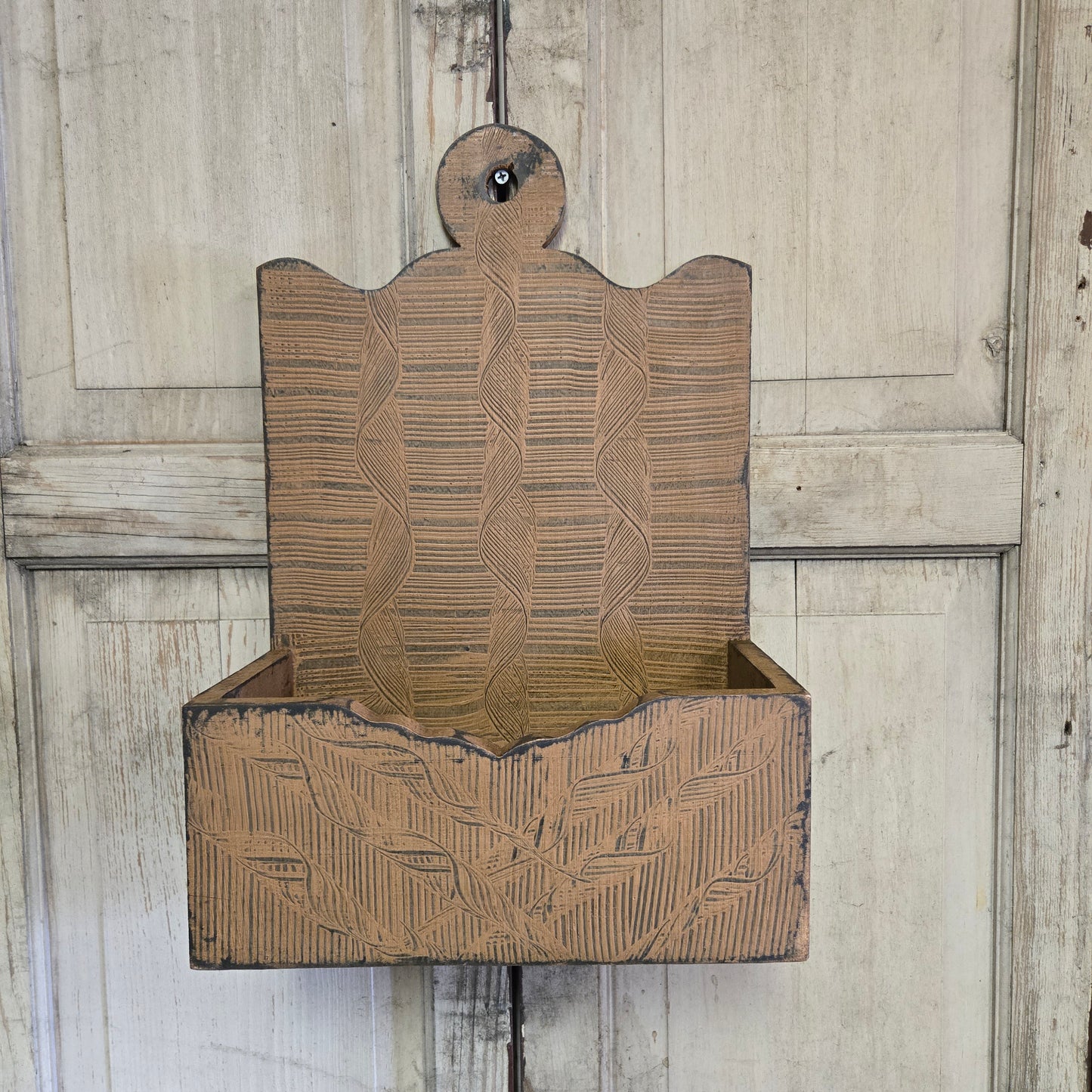 Collection of Primitive Combed Tall Wall Boxes