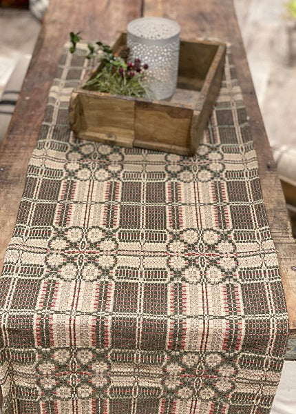 YORKTOWN WEAVE GREEN/RED/TAN 34" SQUARE