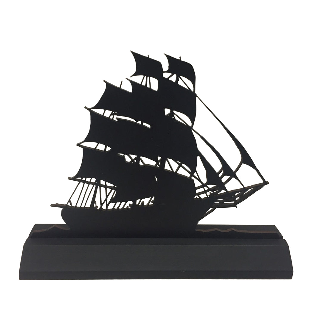 Ship Standing Wood Silhouette Tabletop Décor