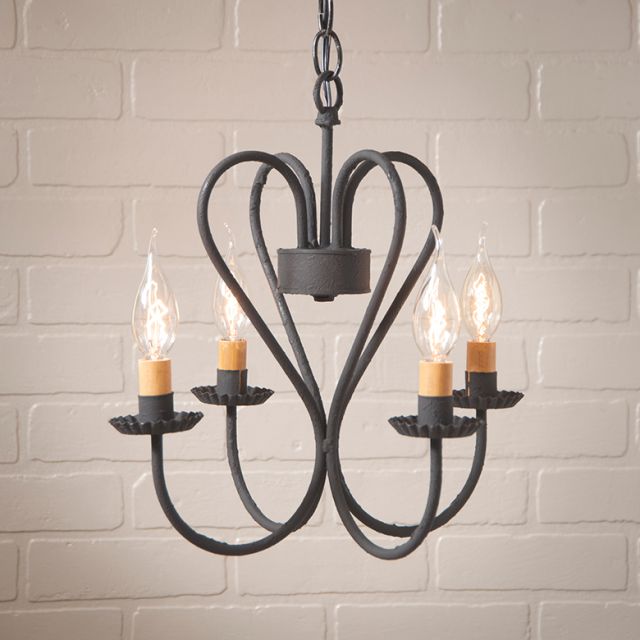 Small Georgetown Chandelier in Textured Black