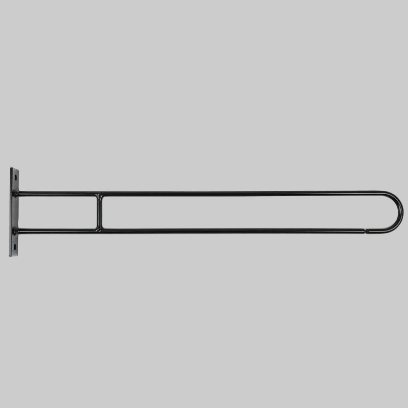 Black metal garden bracket on a white background.