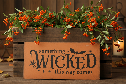 Something Wicked This Way Comes Wood Sign