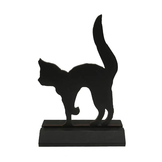 Standing Wooden "Black Cat" Silhouette Halloween Decoration