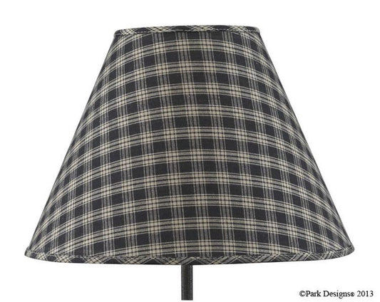 Plaid patterned lampshade on a white background