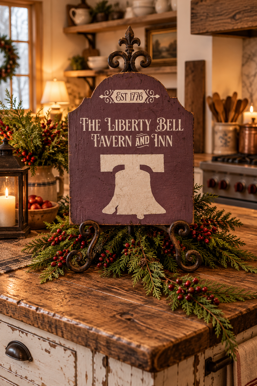 The Liberty Bell Tavern and Inn Primitive Wood Sign