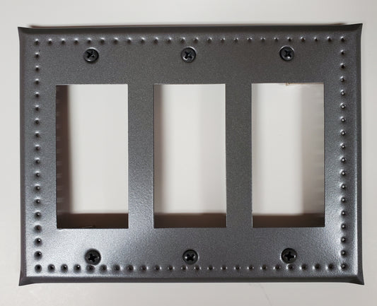 Punched tin cover for wall switch with rectangular cutouts