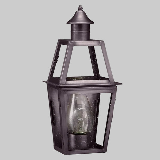 Vintage-style outdoor lantern on a white background