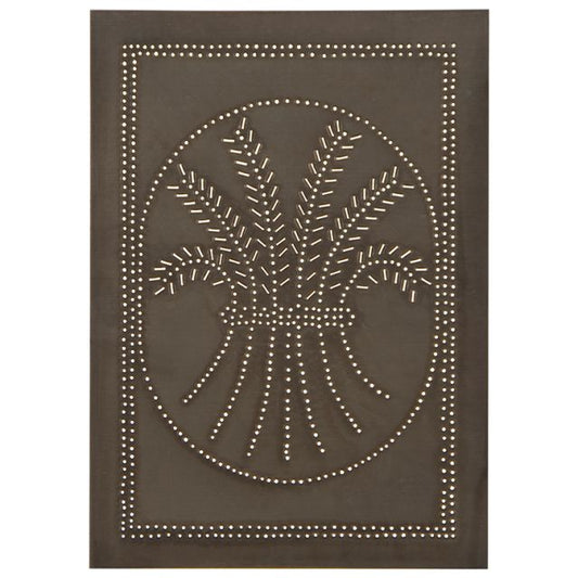 Vertical wheat cabinet panel in kettle black finish on white background.