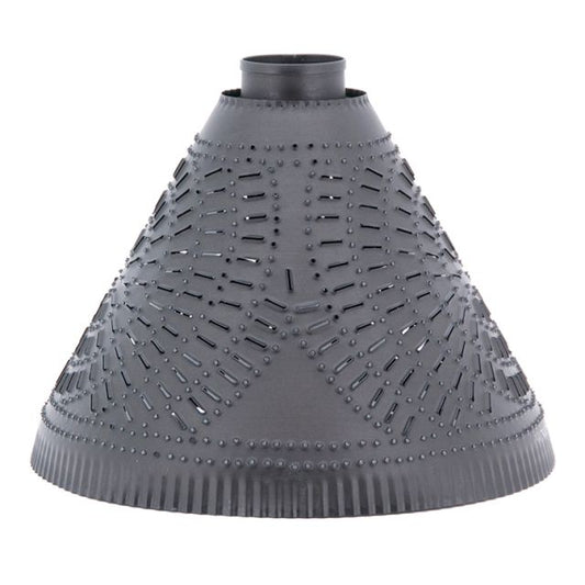 Pierced tin shade with a chisel design