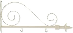 A white metal arrow holder with a simple, curved design, intended for hanging arrows.