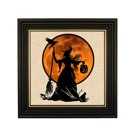 10" X 10" Wicked Witch Vintage Paper Cut Silhouette