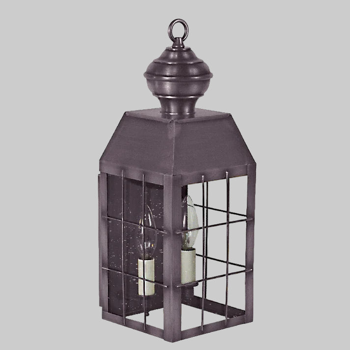 Decorative lantern with glass panels on a white background