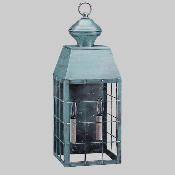 Decorative lantern with glass panels on a white background