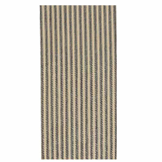York ticking black hand towel on white background