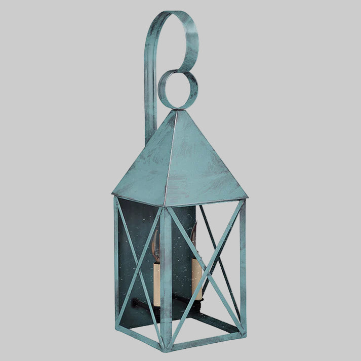 Decorative lantern with a geometric design on a gray background