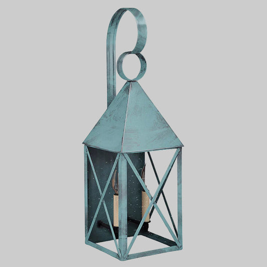 Decorative lantern with a geometric design on a gray background
