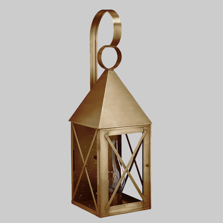 Gold lantern with a gray background