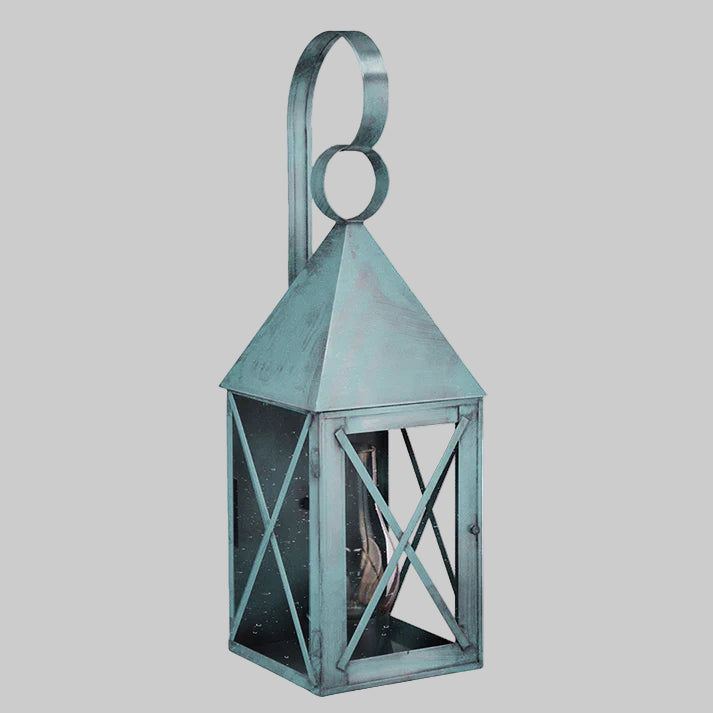 Decorative lantern with a geometric design on a gray background