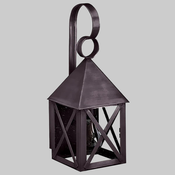 Decorative metal lantern with a gray background